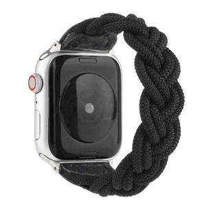 Elastic Woven Watch Band For Apple Watch Series 8&7 41mm / SE 2&6&SE&5&4 40mm / 3&2&1 38mm, Length:160mm(Black)