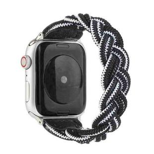 Elastic Woven Watch Band For Apple Watch Series 8&7 41mm / SE 2&6&SE&5&4 40mm / 3&2&1 38mm, Length:160mm(Black White)