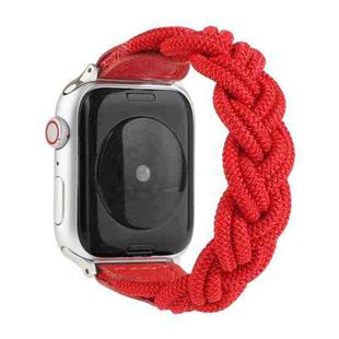 Elastic Woven Watch Band For Apple Watch Ultra 49mm / Series 8&7 45mm / SE 2&6&SE&5&4 44mm / 3&2&1 42mm, Length:160mm(Red)