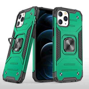 For iPhone 12 Pro Max Magnetic Armor Shockproof TPU + PC Case with Metal Ring Holder(Deep Green)