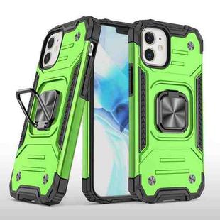 For iPhone 12 mini Magnetic Armor Shockproof TPU + PC Case with Metal Ring Holder (Green)