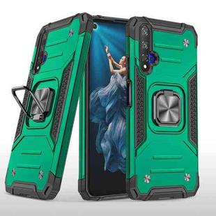 For Huawei Honor 20 Magnetic Armor Shockproof TPU + PC Case with Metal Ring Holder(Deep Green)
