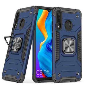 For Huawei Nova 4e / P30 Lite Magnetic Armor Shockproof TPU + PC Case with Metal Ring Holder(Blue)