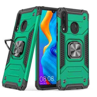 For Huawei Nova 4e / P30 Lite Magnetic Armor Shockproof TPU + PC Case with Metal Ring Holder(Deep Green)