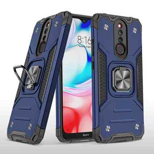 For Xiaomi Redmi 8 Magnetic Armor Shockproof TPU + PC Case with Metal Ring Holder(Blue)