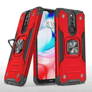 For Xiaomi Redmi 8 Magnetic Armor Shockproof TPU + PC Case with Metal Ring Holder(Red)