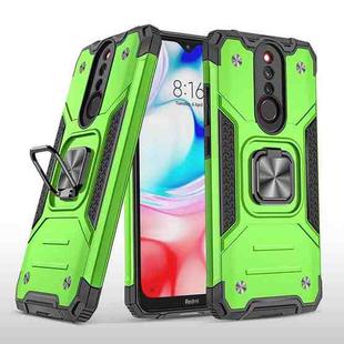 For Xiaomi Redmi 8 Magnetic Armor Shockproof TPU + PC Case with Metal Ring Holder(Green)