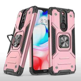 For Xiaomi Redmi 8 Magnetic Armor Shockproof TPU + PC Case with Metal Ring Holder(Rose Gold)