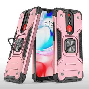 For Xiaomi Redmi 8A Magnetic Armor Shockproof TPU + PC Case with Metal Ring Holder(Rose Gold)