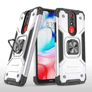 For Xiaomi Redmi 8A Magnetic Armor Shockproof TPU + PC Case with Metal Ring Holder(Silver)