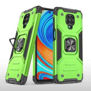 For Xiaomi Redmi Note 9 Pro / Note 9S Magnetic Armor Shockproof TPU + PC Case with Metal Ring Holder(Green)