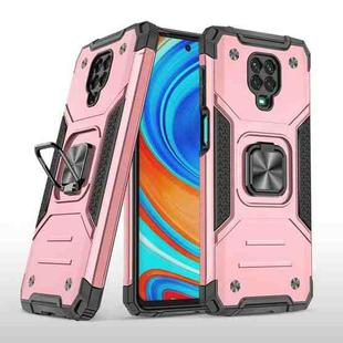 For Xiaomi Redmi Note 9 Pro / Note 9S Magnetic Armor Shockproof TPU + PC Case with Metal Ring Holder(Rose Gold)