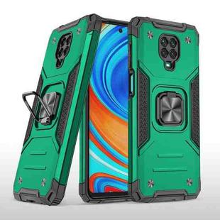 For Xiaomi Redmi Note 9 Pro / Note 9S Magnetic Armor Shockproof TPU + PC Case with Metal Ring Holder(Deep Green)