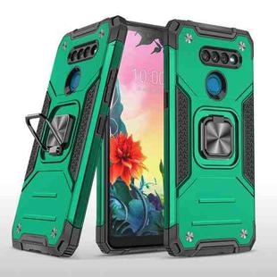 For LG K50S Magnetic Armor Shockproof TPU + PC Case with Metal Ring Holder(Deep Green)
