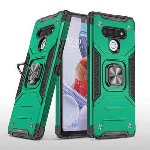 For LG Stylo 6 Magnetic Armor Shockproof TPU + PC Case with Metal Ring Holder(Deep Green)