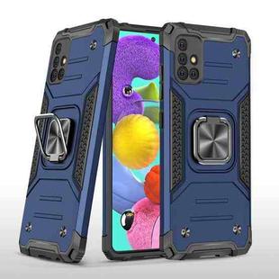 For Samsung Galaxy A51 5G Magnetic Armor Shockproof TPU + PC Case with Metal Ring Holder(Blue)