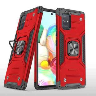 For Samsung Galaxy A71 Magnetic Armor Shockproof TPU + PC Case with Metal Ring Holder(Red)