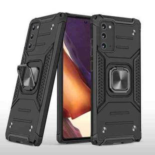 For Samsung Galaxy Note20 Magnetic Armor Shockproof TPU + PC Case with Metal Ring Holder(Black)