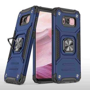 For Samsung Galaxy S8 Magnetic Armor Shockproof TPU + PC Case with Metal Ring Holder(Blue)