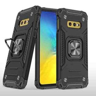 For Samsung Galaxy S10e Magnetic Armor Shockproof TPU + PC Case with Metal Ring Holder(Black)