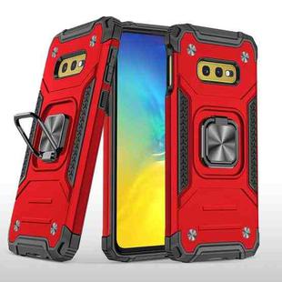 For Samsung Galaxy S10e Magnetic Armor Shockproof TPU + PC Case with Metal Ring Holder(Red)