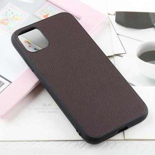 For iPhone 11 Pro Bead Texture Genuine Leather Protective Case (Coffee)