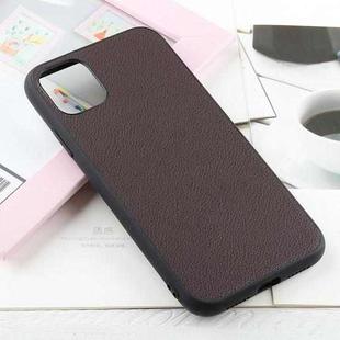 For iPhone 11 Pro Max Bead Texture Genuine Leather Protective Case (Coffee)