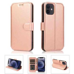 For iPhone 12 mini Shockproof PU + TPU Leather Case with Card Slots & Holder & Photo Frame & Wallet (Rose Gold)