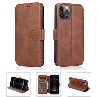For iPhone 12 Pro Max Shockproof PU + TPU Leather Case with Card Slots & Holder & Photo Frame & Wallet(Coffee)
