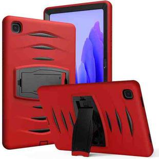 For Samsung Galaxy Tab A7 (2020) T500/T505 Wave Texture Series PC + Silicone Protective Case with Holder(Red)