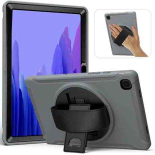 For Samsung Galaxy Tab A7 (2020) T500/T505 360 Degree Rotation PC + TPU Protective Case with Holder & Hand-strap & Pen Slot(Grey)