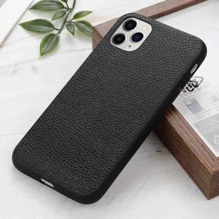 For iPhone 12 / 12 Pro Litchi Texture Genuine Leather Folding Protective Case(Black)
