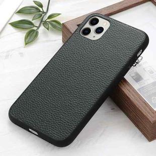 For iPhone 12 / 12 Pro Litchi Texture Genuine Leather Folding Protective Case(Green)