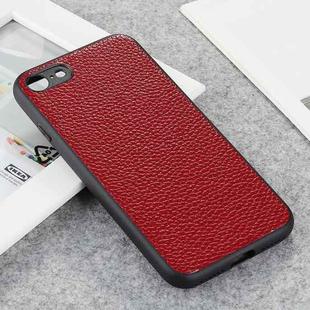 For iPhone 8 / 7 Litchi Texture Genuine Leather Folding Protective Case(Red)