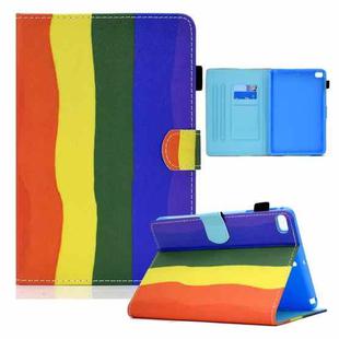 Colored Drawing Horizontal Flip Leather Case with Holder & Card Slots & Sleep / Wake-up Function For iPad mini 5 / 4 / 3 / 2 / 1(Rainbow)