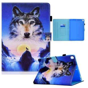 Colored Drawing Horizontal Flip Leather Case with Holder & Card Slots & Sleep / Wake-up Function For iPad 10.2 2021 / 2020 / 2019 / iPad Air 10.5 (2019)(Wolf)