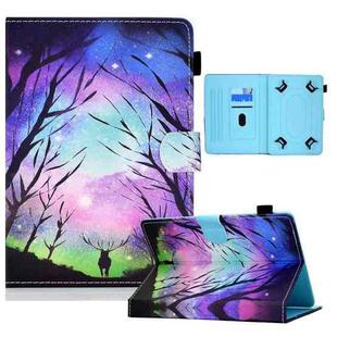 For 7 inch Tablet PC Coloured Drawing Pattern Horizontal Flip Leather Case with Card Slots & Holder & Anti-skid Strip(Starry Deer)