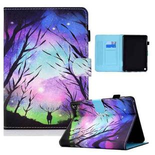 For Amazon Kindle Fire HD8 (2020) Colored Drawing Horizontal Flip Leather Case with Holder & Card Slots & Sleep / Wake-up Function(Starry Deer)