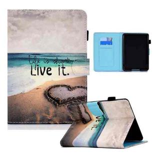 For Amazon Kindle Paperwhite 4 / 3 / 2 / 1 Colored Drawing Horizontal Flip Leather Case with Holder & Card Slots & Sleep / Wake-up Function(Love)
