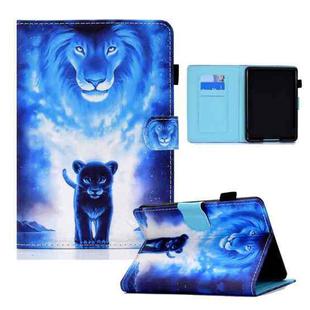 For Amazon Kindle Paperwhite 4 / 3 / 2 / 1 Colored Drawing Horizontal Flip Leather Case with Holder & Card Slots & Sleep / Wake-up Function(Lion)