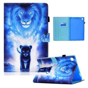 For Samsung Galaxy Tab S6 Lite P610 / P615 Colored Drawing Horizontal Flip Leather Case with Holder & Card Slots & Sleep / Wake-up Function(Lion)