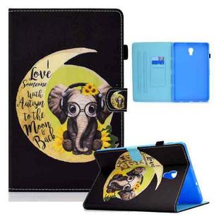 For Samsung Galaxy Tab A 10.5 T590 Colored Drawing Horizontal Flip Leather Case with Holder & Card Slots & Sleep / Wake-up Function(Moon Baby Elephant)