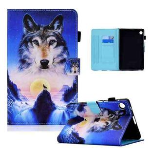 For Lenovo Tab M10 Plus Colored Drawing Horizontal Flip Leather Case with Holder & Card Slots & Sleep / Wake-up Function(Wolf)