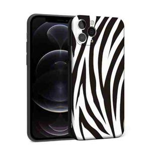 For iPhone 12 Precision Hole Shockproof Protective Case(Zebra)
