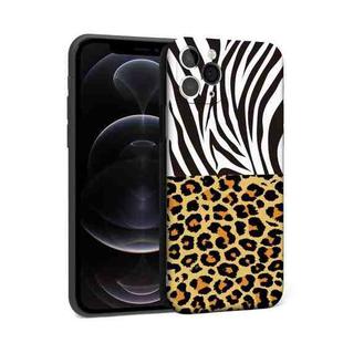 For iPhone 12 Pro Precision Hole Shockproof Protective Case(Leopard + Zebra)