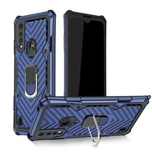 For Motorola Moto G8 Power Lite Cool Armor PC + TPU Shockproof Case with 360 Degree Rotation Ring Holder(Blue)