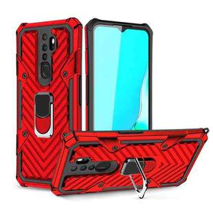 For OPPO A9 (2020) Cool Armor PC + TPU Shockproof Case with 360 Degree Rotation Ring Holder(Red)