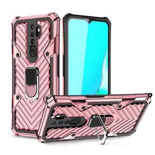 For OPPO A9 (2020) Cool Armor PC + TPU Shockproof Case with 360 Degree Rotation Ring Holder(Rose Gold)