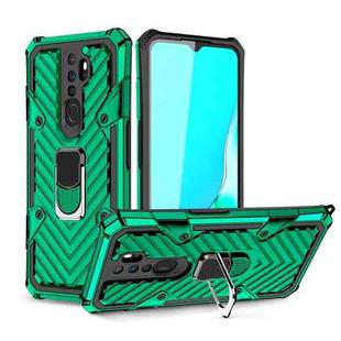 For OPPO A9 (2020) Cool Armor PC + TPU Shockproof Case with 360 Degree Rotation Ring Holder(Dark Green)