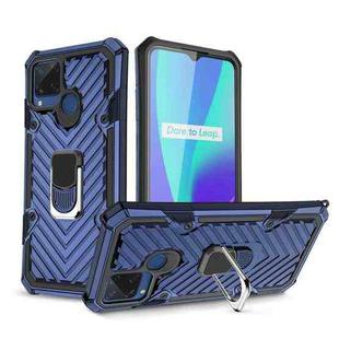 For OPPO Realme C15 Cool Armor PC + TPU Shockproof Case with 360 Degree Rotation Ring Holder(Blue)